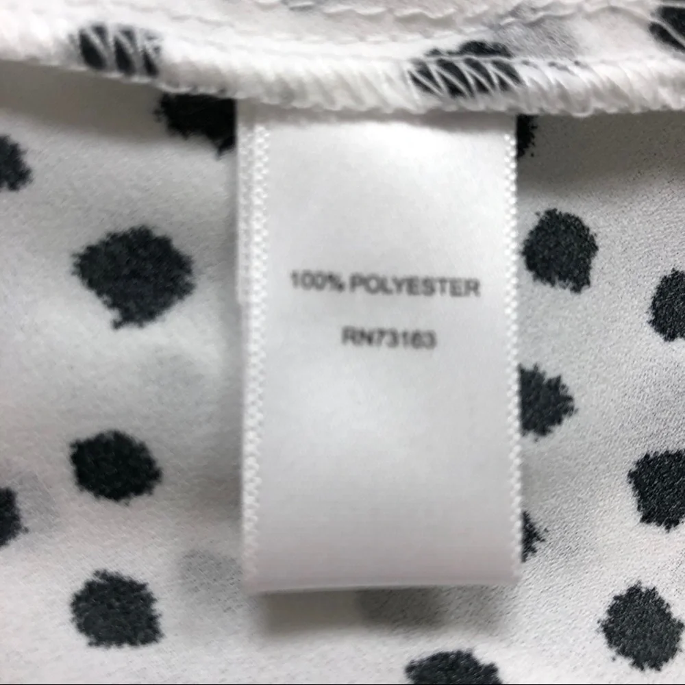 Spense Sleevless Blouse White with Black Dots Size Small Scoop Neck - Picture 9 of 9